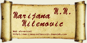 Marijana Milenović vizit kartica